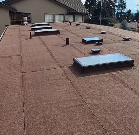 Torch down membrane smooth surface roof